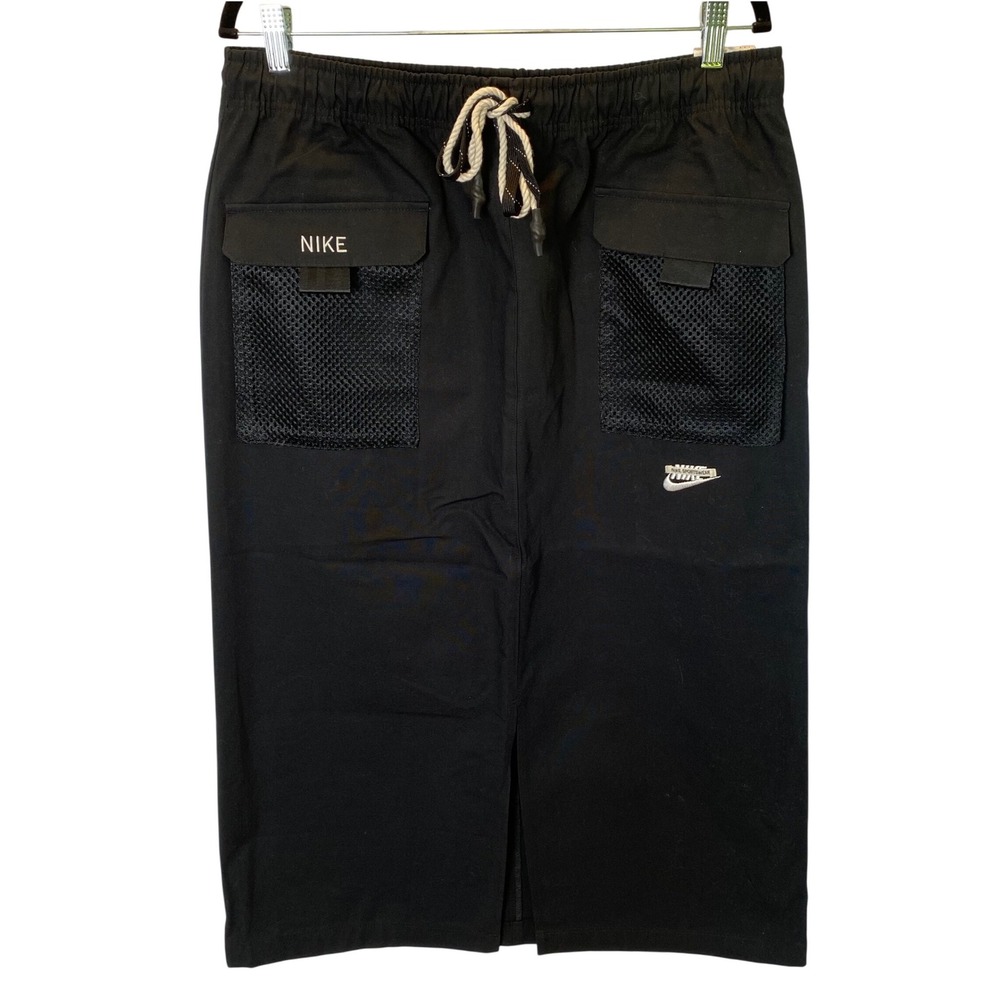 Nike Sportswear Canvas Midi Skirt Womens Large Black Cargo Mesh Gorpcore Utility